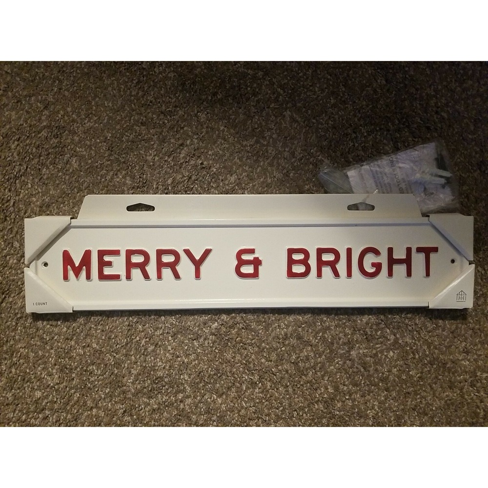 Hearth & Hand Magnolia  Sign Merry & Bright Joanna Gaines NEW